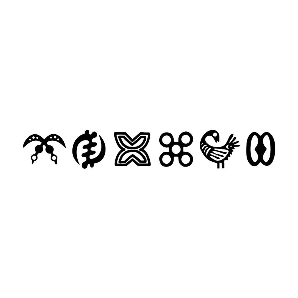 6 X African symbols Temporary Tattoo Hope loyalty freedom courage AFRICA