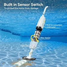 NEW IN BOX Lydsto Handheld Pool Vacuum with Telescopic Pole, Cordless