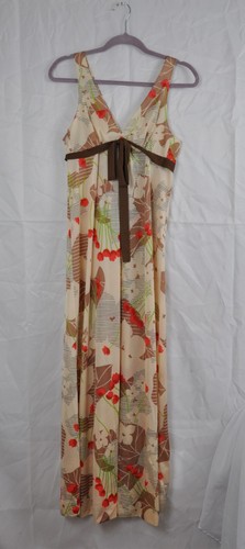 Shadow Line gown and robe SET Small PETITE Brown Orange Tan Retro Vintage - Picture 1 of 9