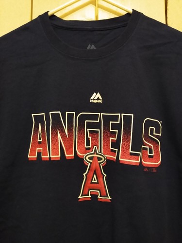 Los Angeles Angels Majestic T-shirt Men's L Navy Blue MLB Baseball Cotton - Picture 2 of 4