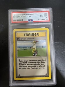 1999 POKEMON BASE UNLIMITED POKEMON BREEDER PSA 6 EX-MINT 76/102
