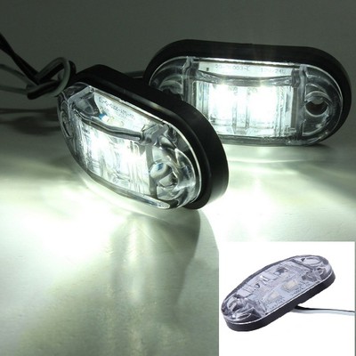 6 X 24v 8 Smd Led Blanc Feux De Gabarit Camion Caravane Shassis Remorque Bus