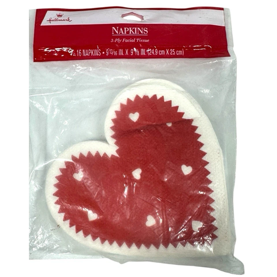 Servilletas y platos de postre Hallmark vintage de San Valentín corazones rojos hechos en EE. UU. NUEVO CON ETIQUETAS Foto 3 de 4