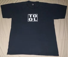 VTG 90s TOOL T SHIRT XL GIANT BLACK BOX LOGO ROCK BAND SQUARE AENIMA UNDERTOW