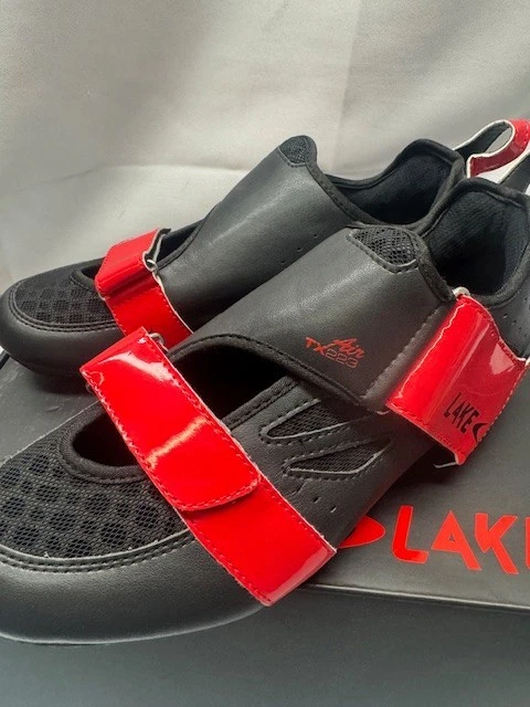 Zapato de fibra de carbono Lake TX223 - rojo/negro - talla 10 *nuevo - sin etiquetas Foto 3 de 4