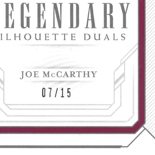 Joe McCarthy Eddie Sawyer 2019 National Treasures Dual Relic Booklet 7/15 💲 - Image 2 of 3