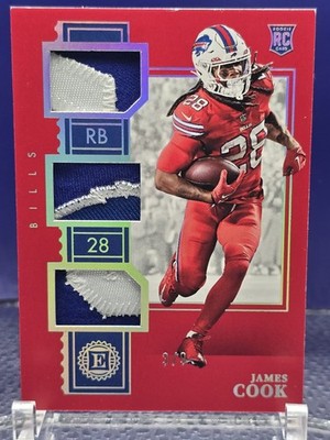 2022 Encased James Cook Triple Patch /9 RARE RUBY