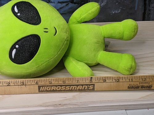 Peluche Nanco Alien Grungle verde 12 pulgadas neón brilla luz negra UV UVO regalo juguete de ciencia ficción - Imagen 11 de 11