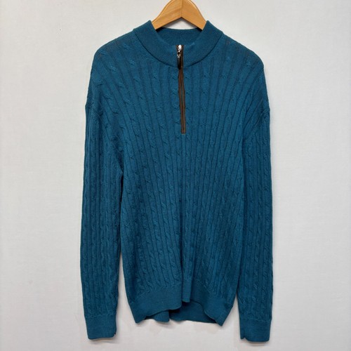 Bobby Jones Men 100% Baby Alpaca Cable Knit Sweater XL X-Large C053 -28 - Picture 1 of 14