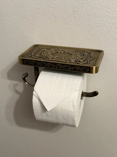 Antik Messing Badezimmer Toilettenpapier Halter Wandhalterung Rolle Tissue Aufbewahrung NEU - Bild 2 von 3