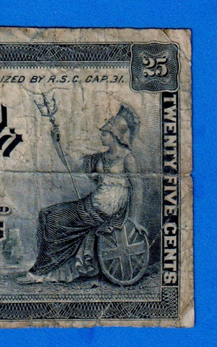 Canada 25 Cents 1900 DC-15a / P-9a " Shinplaster " Circulated Note N#34 - Picture 3 of 3