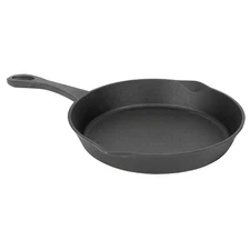 Bayou Classic 7430 8-in Cast Iron Skillet Features Pour Spouts Perfect For