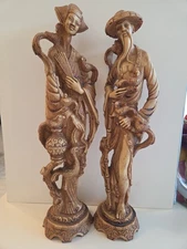 VTG Artmark Made In Italy Asian Figurines 19 Tall by 5 Wide Set of 2