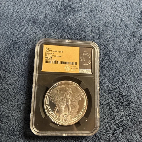 2019 South Africa big five elephant FDOI  MS 70 NGC