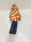 1964 GI Joe Action Figure 12" Hasbro Brown Hair Brown Eyes  Scar With Life Vest
