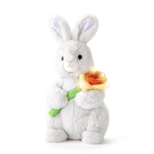 NEW FAO Schwarz 12" Glow Brights Bunny with Daffodil Plush Spring Easter