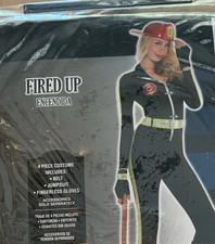 Adult Fired Up Firefighter Costume - Large 10-12 