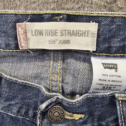 Pantalones de mezclilla vintage Levi's 529 para hombre 34x30 azul oscuro tiro bajo rectos descoloridos Y2K - Imagen 5 de 11