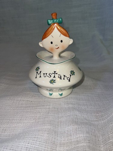 Vintage Holt Howard Pixieware Keramik Senf Behälter. AS
