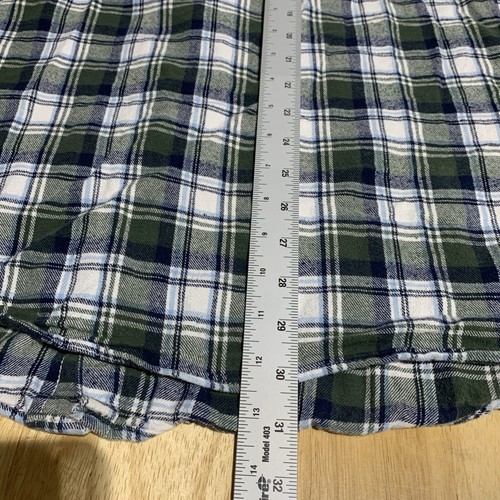 Saddlebred Shirt Men’s Sz 4X Big-Tall Green Plaid Flannel Button Up Regular Fit - Bild 6 von 8
