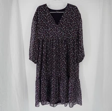 Madewell Tie-Waist Midi Dress Harvest Vine Large Cottagecore Prairie Floral