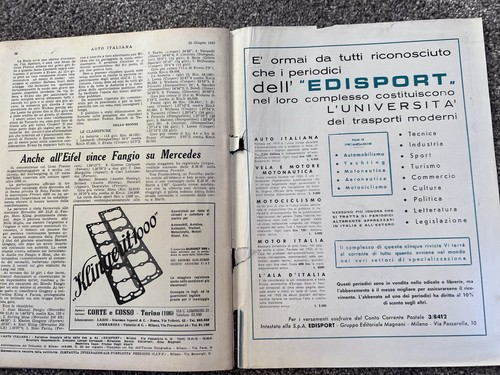 Auto Italiana magazine 20th June 1955 issue – Italian motoring history 56 pages - Picture 22 of 23