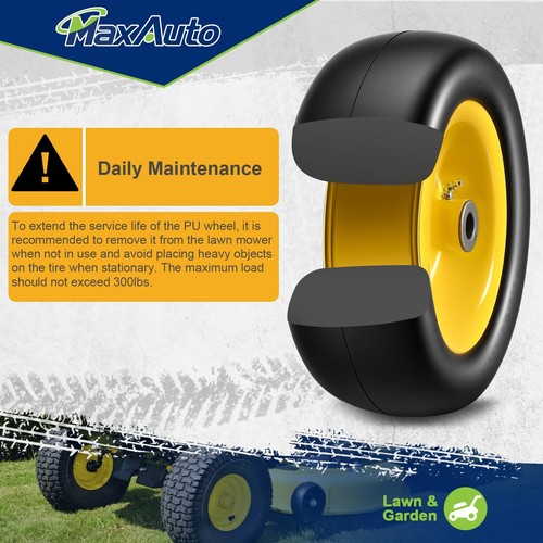 9x3.50-4 Flat Free Lawn Mower Tires, 9x3 50 4 Lawnmower Wheel Assemblies, Smo... - Picture 6 of 8