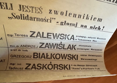 Pologne - Document - Solidarność – Affiche électorale originale, juin 1989 - Foto 4 di 4