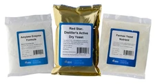 1lb Amylase Enzyme - 1lb DADY Distillers Yeast - 1lb Fermax Nutrient