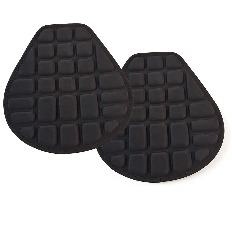 2X Cojín de funda de asiento cómodo para motocicleta Universal Alivio de presión Almohadilla de aire Negro Foto 3 de 4