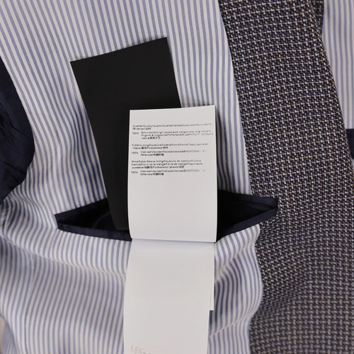 HUGO BOSS Hartley 2 Wool Slim Fit Sport Coat 36S Blue Gray Tan Basketweave - Picture 15 of 17