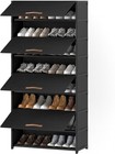 Shoe Rack, 9 Tier Shoe Storage Cabinet with Door 36 Pair Plastic Shoe Shelves Or