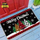 Merry Christmas Doormat Buffalo Plaid Christmas Tree Welcome Door Mat Xmas Non S