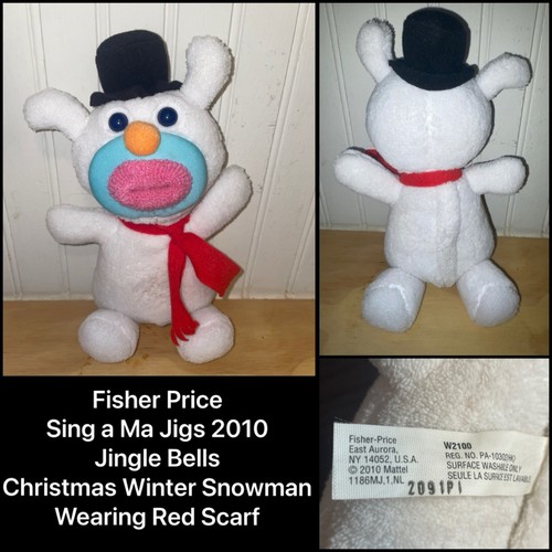 Fisher Price Sing a Ma Jigs 2010 Jingle Bells Christmas Winter Snowman Red Scarf