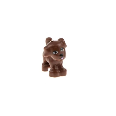 1x Lego Tier Hund Friends rot braun stehend Zunge pink Dash 34010pb07 93088pb07 - Bild 1 von 2
