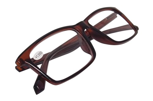 Slim Rectangular Reading Glasses Retro Mens Womans Metal Hinges in 4 Colours DX6 - Picture 15 of 22