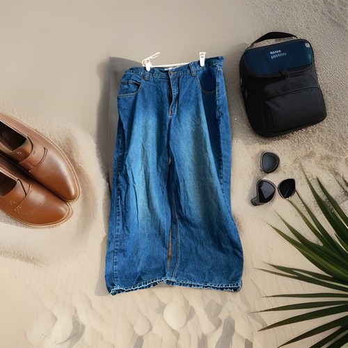 Jeans De Colección Azul Ancla Adulto Denim Beyond Sueltos Pierna Ancha Patín Grunge Talla 36x30 - Imagen 3 de 9