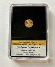 Solid Gold Double Eagle Commemorative Coin – 14ct Gold (0.5g) | Capsule & CoA