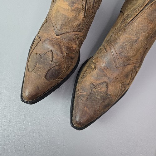 DURANGO CRUSH WOMEN'S 9.5 LOW CUT ANKLE SLIP ON BOOTS WESTERN BROWN LEATHER - Picture 4 of 11