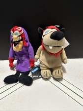 Warner Bros Characters Dick Dastardly  Mutley Bean Bags Beanies w/Tags 1998