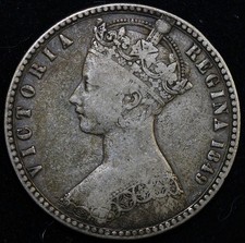 RARE 1849 Great Britain Florin 2 Shilling Godless Queen Victoria #i1