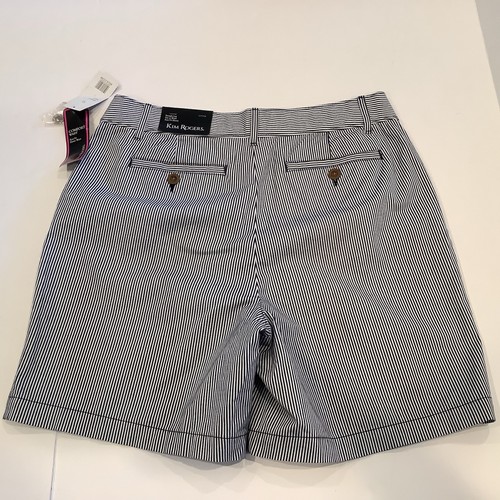 Kim Rogers Shorts Size 12 Comfort Waist Navy Blue White Striped Straight Leg NEW - Picture 7 of 10