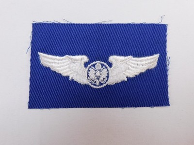 US Air Force Enlisted Aircrew Wings Flight Badge Royal Blue Twill Patch