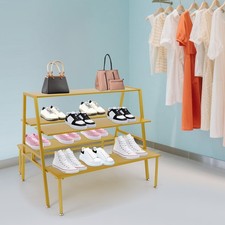 Retail Shoe Handbag Display Stand Standing Rack Double Side Clothes Shop Shelf