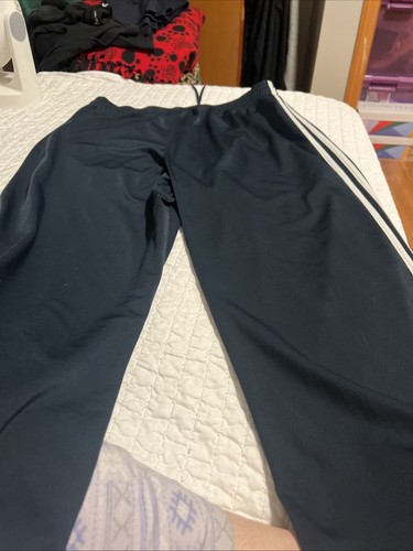 Adidas Track Pants Navy Blue/White Stripes w Pockets Men's Size Med Gently Used - Picture 5 of 5