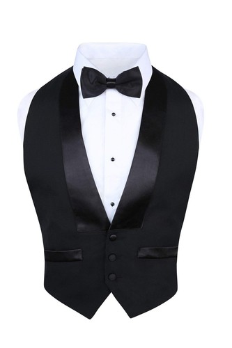 S.H. Churchill & Co. Men's Classic Formal 100% Wool Black Backless Tuxedo Ves...