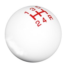 5-speed Manual Shifter Stick Head Shift Knob White Ball Red Gear Lever Fit Chevy