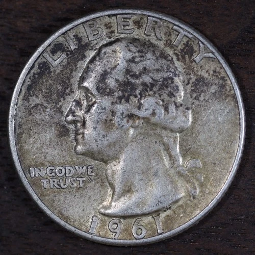1961 P • Washington Quarter 25C - *Type B Reverse* XF++++ *Rare* 90% Silver #29