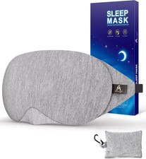 Cotton Sleep Eye Mask - Updated Design Light Blocking with Adjustable Nose Bridg