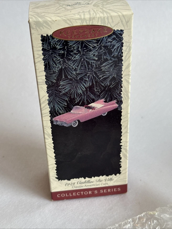 Hallmark Collector's Series 1996-1959 coche clásico rosa Cadillac Deville Foto 4 de 4